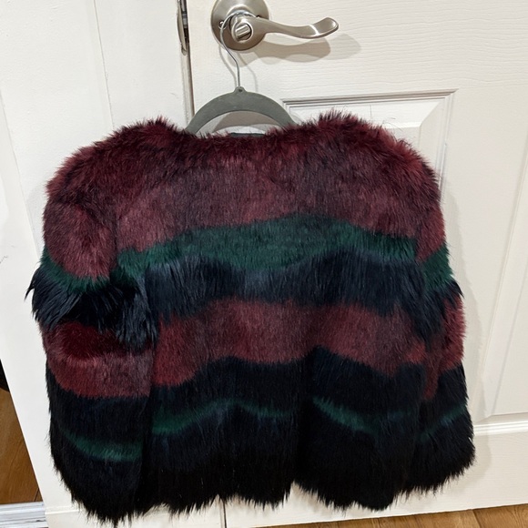 Sisley Burgundy and Black Teddy Jacket - Picture 3 of 5